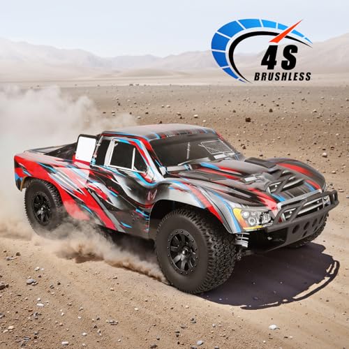 RC Wheel Set 4pcs Tires and Wheels Rims Pre-Glued SCT Tires for 1:10 RC Short Course Truck Slash 4x4 2WD VKAR 10SC HPI Losi SCT Redcat Blackout SC (Style B)