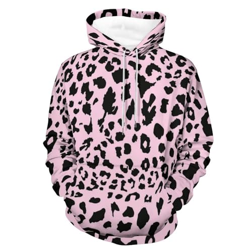 Hoodie léopard rose unisexe sweat à capuche imprimé taille S