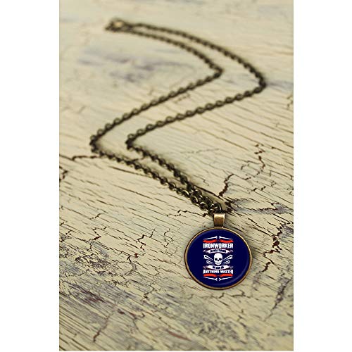 OMANECK Being an Ironworker Necklace Antique Brass, I Love My Job Necklaces (Necklace - Antique Brass - Black)