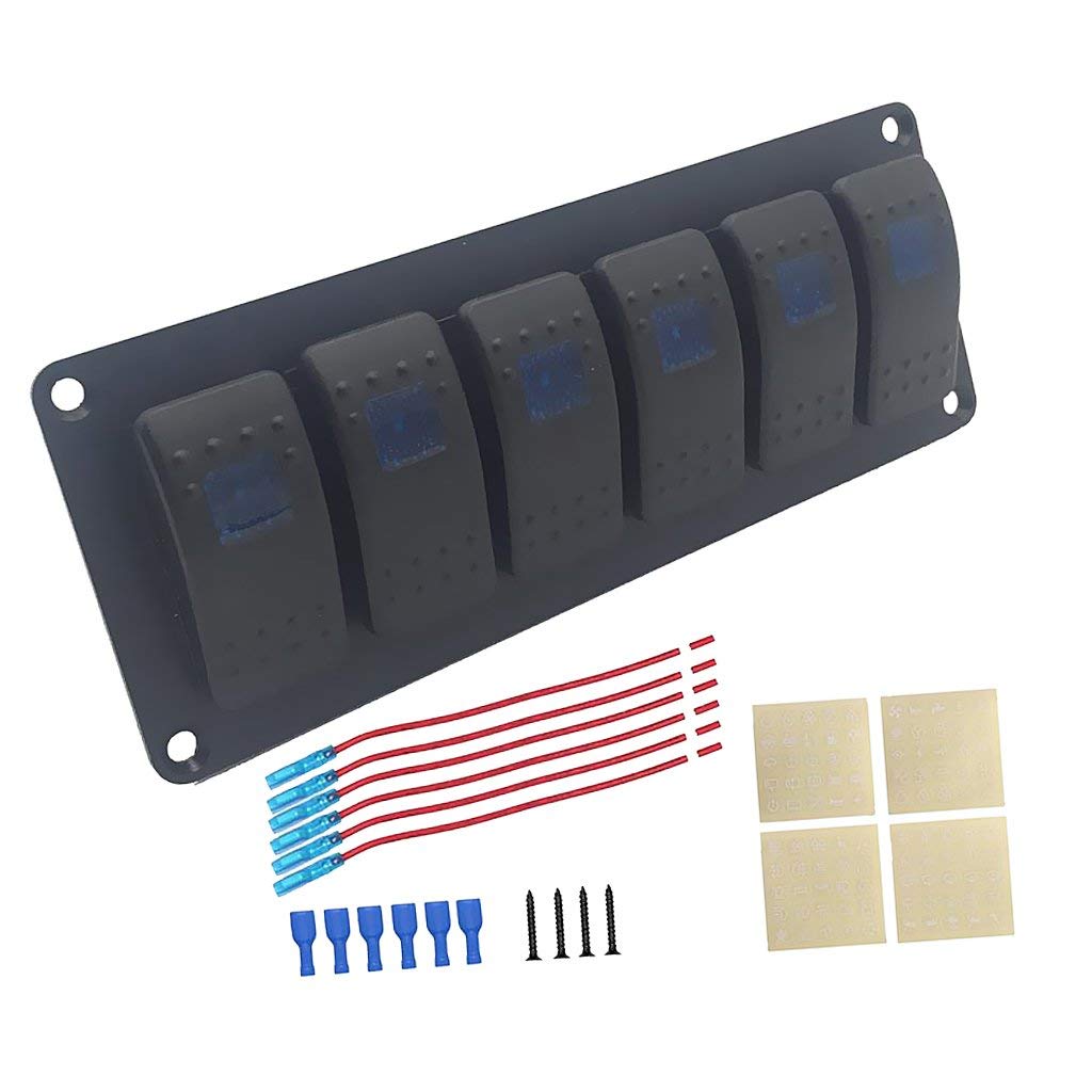 Panel de conmutación impermeable con interruptor basculante para coche, barco, RV Yatch (12 V-24 V)