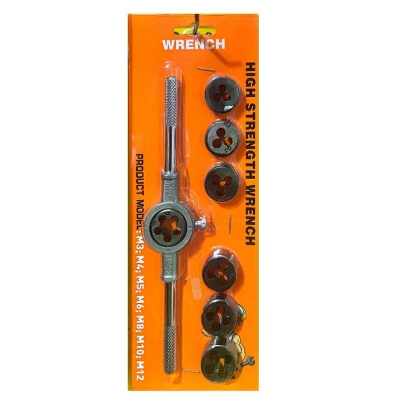 8Pc Die Set | 8pcs Metric Adjustable Tap Die Wrench Set M3/4/5/6/8/10/12 Screw Thread Taper Hand Tool Kit-image-16