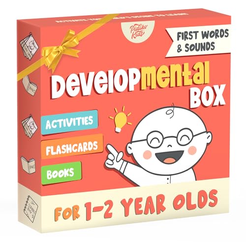 Learning Toys for 1-2 Year Old, Montessori Toys & Preschool Learning Activities with Speech Therapy Materials & Phonic Baby Flash Cards for 12 to 18 Months, First Words and Board Books by Pidoko Kids