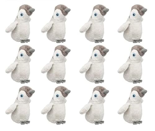 Wildlife Tree 12 Pack Baby Penguin Mini 4 Inch Small Stuffed Animals, Bulk Bundle Zoo Animal Toys, Arctic Party Favors for Kids