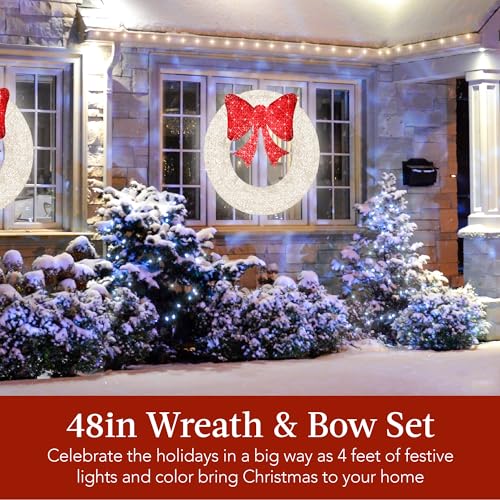 Best Choice Products SKY7057 48In Pre-Lit Outdoor Christmas Wreath Decoration thumb #1