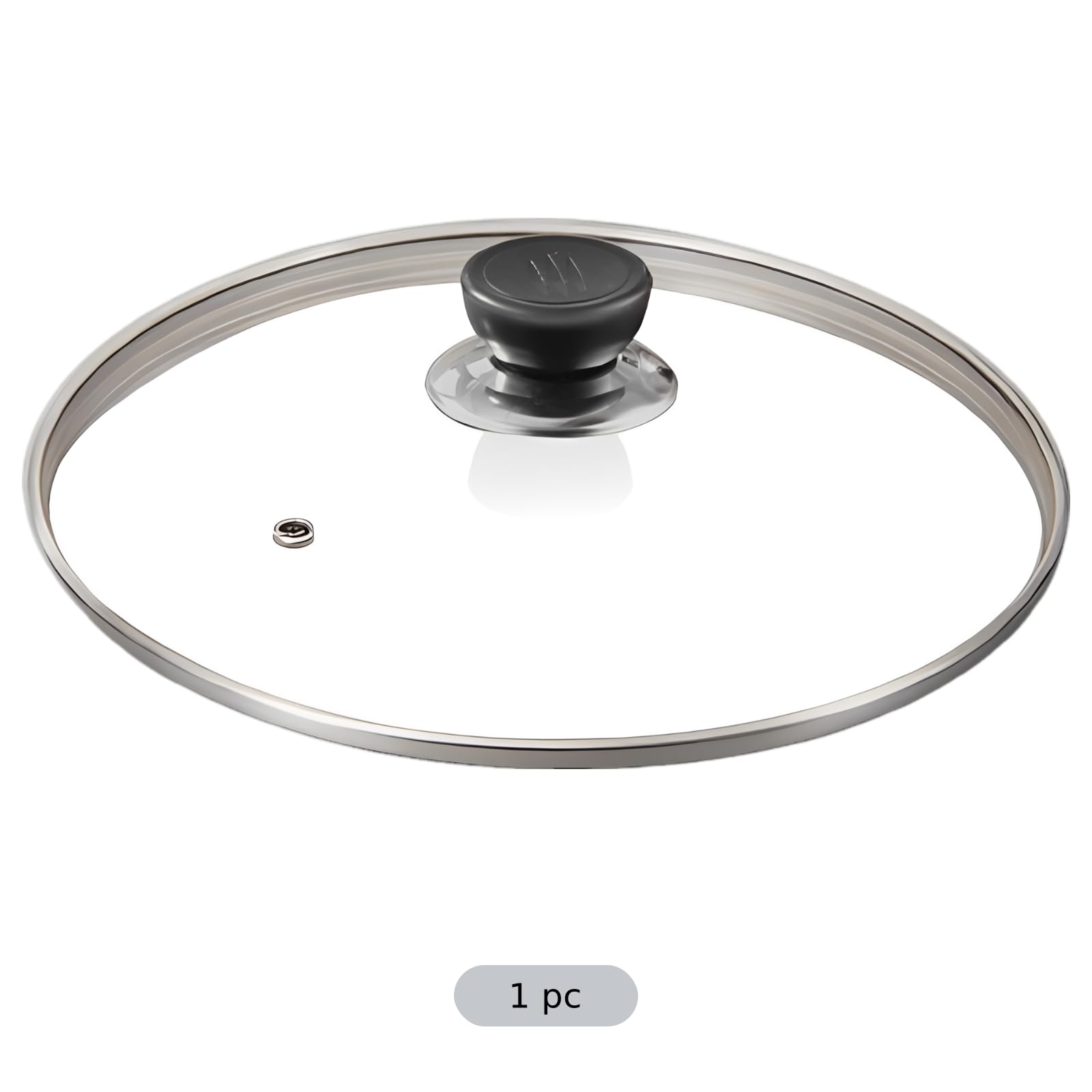 24,5 cm Topfdeckel aus gehärtetem Glas, universeller Ersatzdeckel mit Dampfventil und Kühlgriff, runder Deckel für Pfannen, Bratpfannen, Töpfe und Woks, passend für Innendurchmesser 23,6 bis 24,5 cm