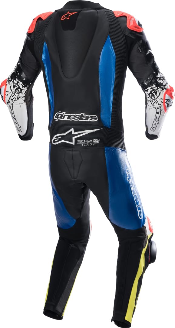 Alpinestars GP Tech v4 One-Piece Leather Suit (Tech Air Compatible) (54) (Black/Blue/Yellow)