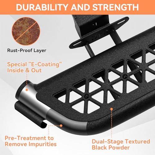 Estribos para Jeep Wrangler JK 2007-2018 acero negro 4 piezas miniatura 6