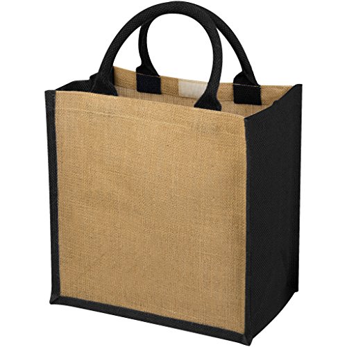 Bullet Chennai Jute Gift Tote (Pack of 2) (30 x 19 x 30cm) (Natural/Solid Black)