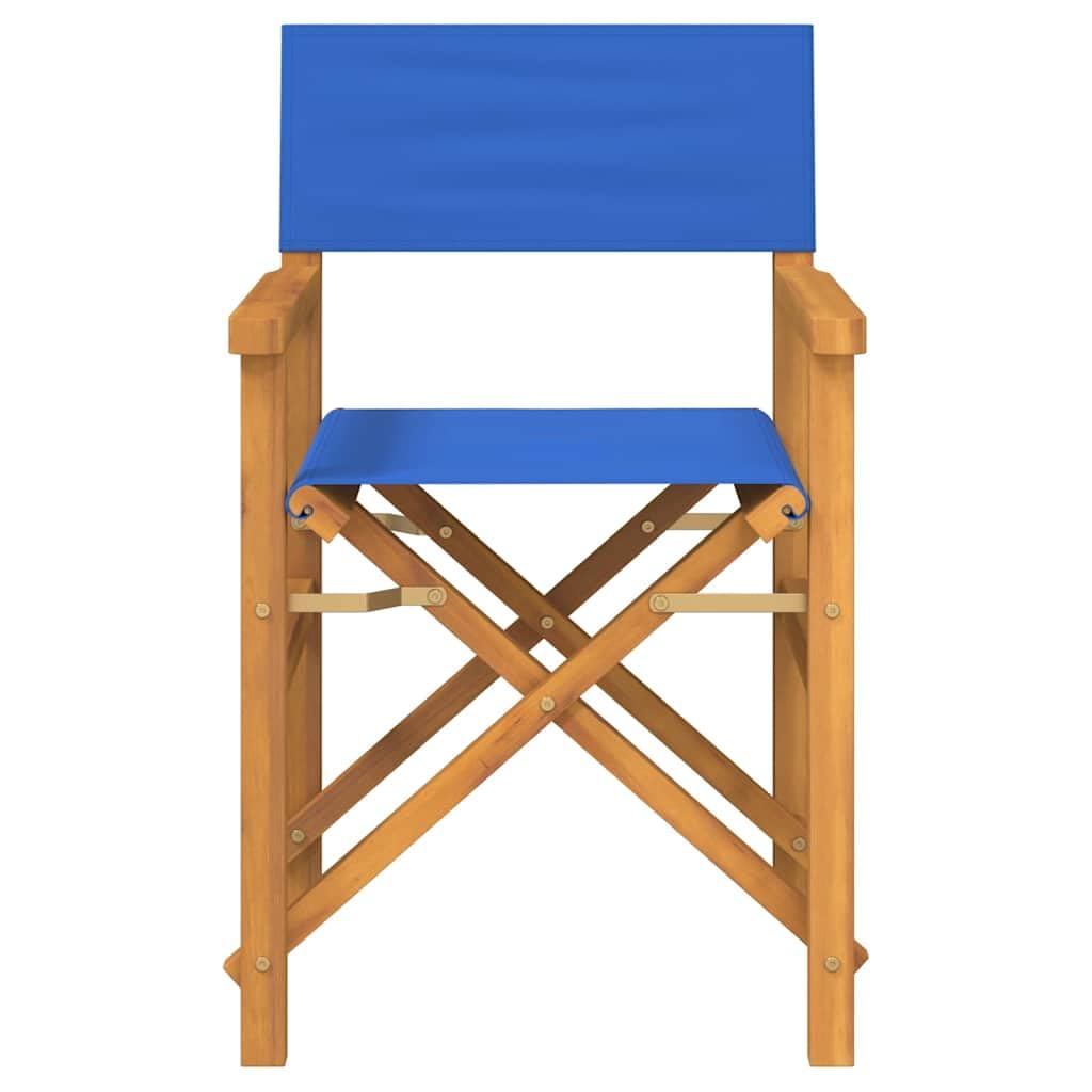Solivagant Sedia da Regista Pieghevole Blu in Legno Massello di Teak,Blu,7.8kg