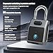 Large Fingerprint Padlock, 4 Digit Combination Lock, Diyife Outdoor Smart Weatherproof Lock with Fingerprint/Password/APP Unlock (2 in 1), USB Rechargeable, Suitable for Door, Garage, Fence, Basement