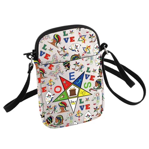 HOLLP OES Sorority Bolsa tiracolo feminina OES destinada a brilhar pequena bolsa tiracolo, Branco