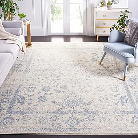 SAFAVIEH Adirondack Collection Area Rug - 9' x 12', Ivory & Slate, Oriental Distressed Design, Non-Shedding & Easy Care, Ideal for High Traffic Areas in Living Room, Bedroom (ADR109S) Cover