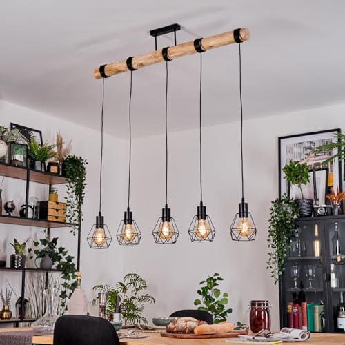 Suspension Yaak bicolore écru noir pour salle à manger