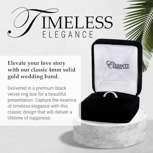 Image of 4mm Solid Gold Wedding Bands for Women or Men, 10k or 14k Gold Rings, Comfort Fit Womens and Mens Wedding Ring - Premium Collection from EWB