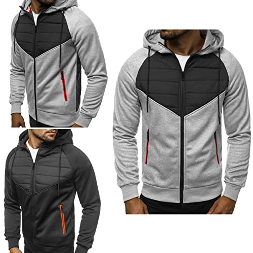 BABQ-ITYG Felpe con Cappuccio da Uomo a Contrasto