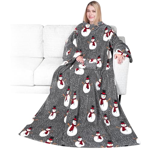 PAVILIA Wearable Blanket with Sleeves for Adult Women Men, Cozy
