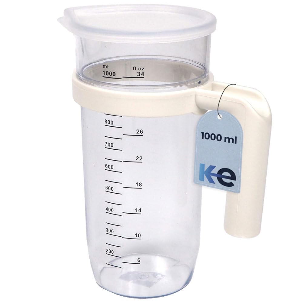 Anakel Home Caraffa graduata con coperchio Capacità 1 litro I Misurino per frullatore a immersione I Plastica resistente