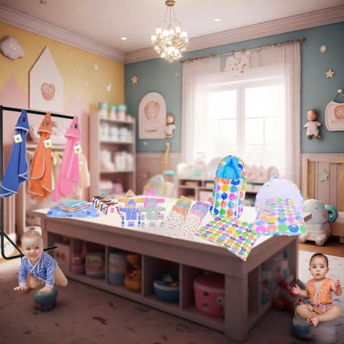 Image of Toddylon Flat Bed 56 in 1 New Born Products All | Gift Packs | Baby Shower | Bed | Clothing | Essentials Items | Combo Pack | Maternity Kit | Infants | Bedding | Clothes (0-6 Months, Multicolor)