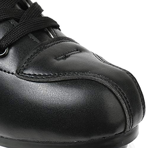 Xudrez Roller Skates Adjustable Soft Leather High-Top Roller Skates Four-Wheel Roller Skates Fun Shiny Roller Skates For Adult, Boys, Girls (Black Flash Wheel,Women's 6.5 / Men's 5) #TOP5