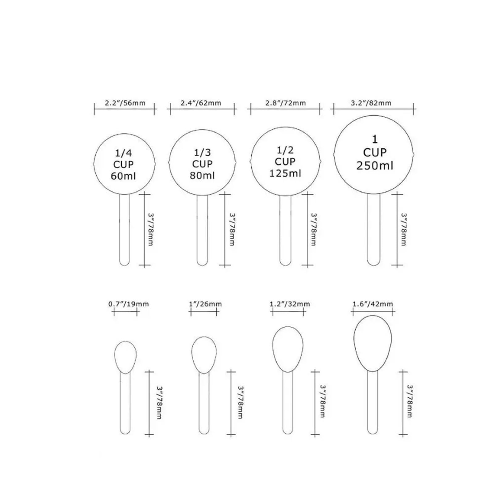 8 Teile/satz Edelstahl Messlöffel Set Rose Gold Tassen Küche Zubehör Backen Tee Kaffee Löffel Werkzeuge(Gold)