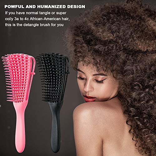 Boao BOAO-DETANGLING BRUSH-01 2 Pieces Detangling Brush For Afro America/African Hair Textured 3A To 4C Kinky Wavy/Curly/Coily/Wet/Dry/Oil/Thick/Long Hair, Knots Detangler Easy To Clean thumb #6