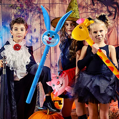 16 Pcs Inflatables Toys Animals Stick With Sound Jungle Safari Animal Balloons Sticks Giraffe Elephant Inflatable Hammer Blow Up Toys For Animal Theme Birthday Party Favors Decorations #TOP6