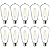 Sunco 10 Pack 60W Vintage LED Edison Bulbs Equivalent 8.5W CRI92 800 Lumens, Dimmable ST64 Filament 3000K Warm White E26 Medium Base Light Bulbs High Brightness Clear Glass Waterproof UL