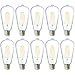 Sunco Lighting 10 Pack ST64 LED Bulb, Dimmable, Waterproof, 8.5W=60W, 3000K Warm White, Vintage Edison Filament Bulb, 800 LM, E26 Base, Restauarant or String Lights - UL