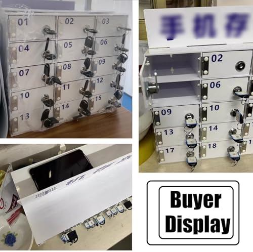 Acrylic Mobile Phone Lock Box - 20-Bit Employee Locker for Safe Phone Storage, Secure Management Cabinet for Offices and Workplaces