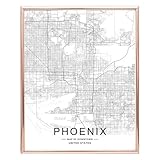 ZEARPT Phoenix City Street Print, Black and White Urban Wall Art for Office or Home Decor, 8x10 inch Unframed