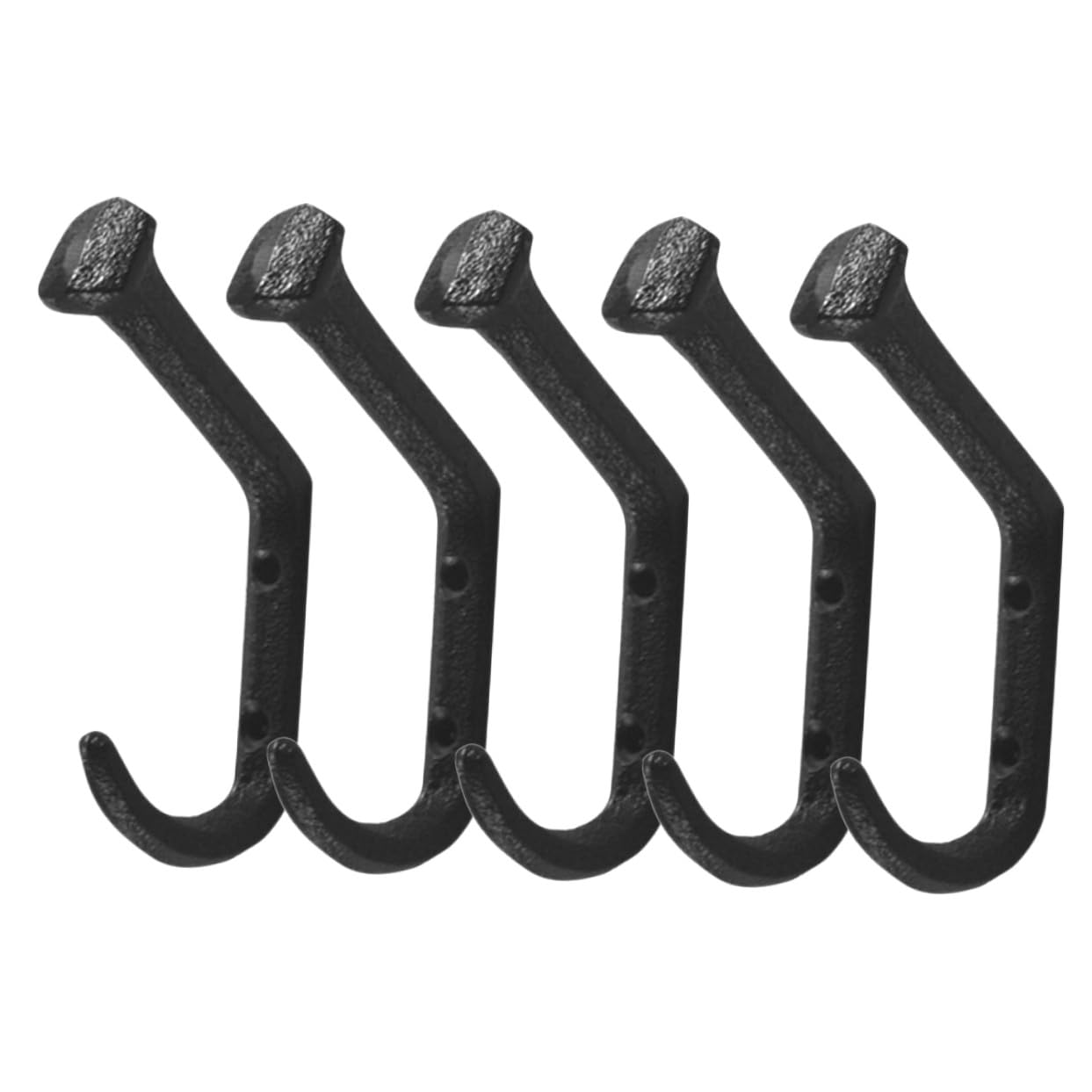 Crochets muraux décoratifs en métal noir Gadpiparty x5 pour manteaux et chapeaux