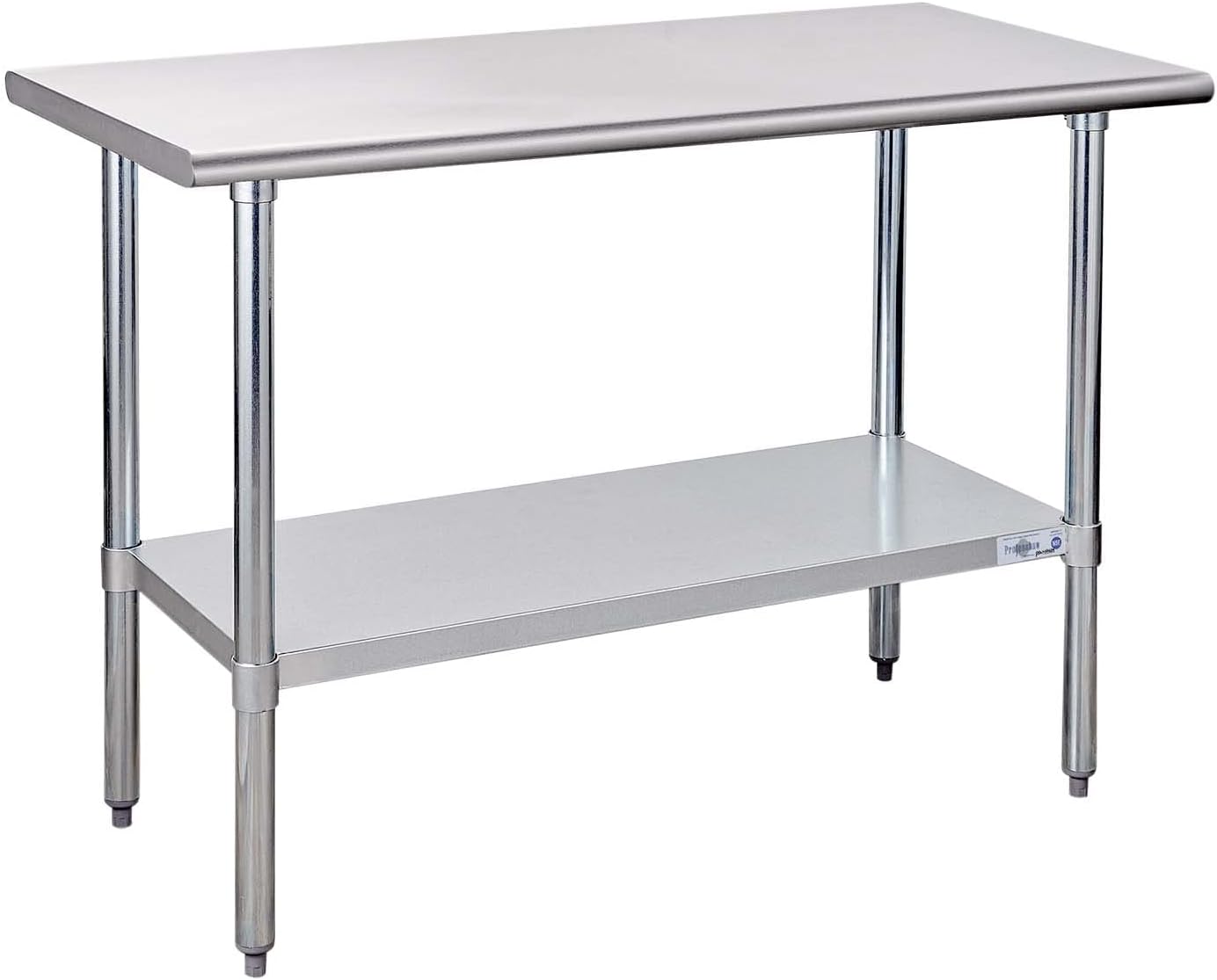 Profeeshaw Stainless Steel Prep Table 48x24 Inch NSF Commercial Work Table with Undershelf Heavy Duty Table for Kitchen Restaurant Home Hotel