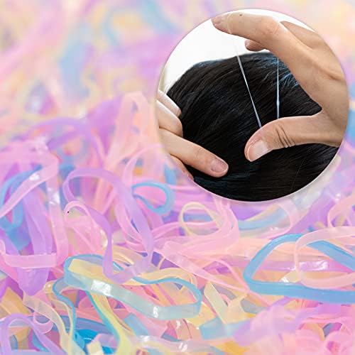 Mini Rainbow Color Rubber Bands,1000 Piece Soft Elastic Rubber Bands for Kids Hair,Women Girls Braiding and Hairstyles