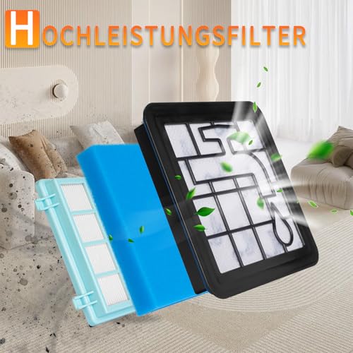 FC9331/09 Filter für Philips PowerPro Compact und Active Bodenstaubsauger FC8010/02, FC9332/09, FC9329, FC9555, FC9333, FC9330, 2 Stück Ersatzfilter Beutelloser Staubsaugerfilter Zubehör