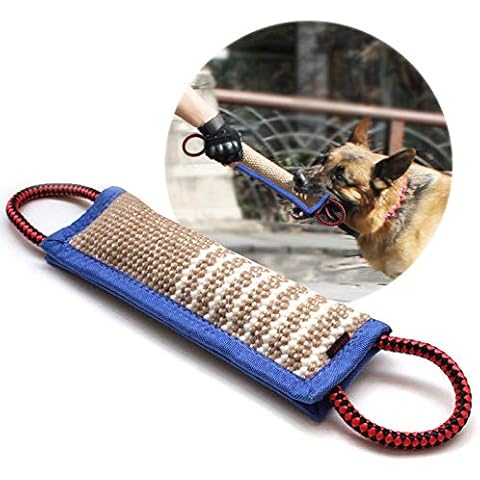 onebarleycorn Dog Bite Tug Toy, Durable Pull Toy with 2 Strong Handles for Medium to Large Dogs, Ideal for Tug of War, Fetch, Tug e Nuff,Puppy Training & Interactive Play Cover