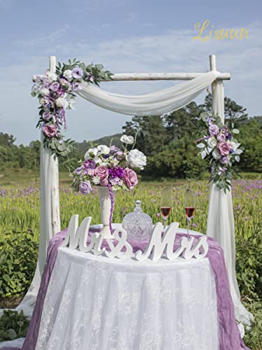 Lisuun Wedding Arch Flowers, Artificial Flowers For Decoration, Large Flower Swag For Noble And Charming Ceremony Floral Decor - Pack Of 2 #TOP1