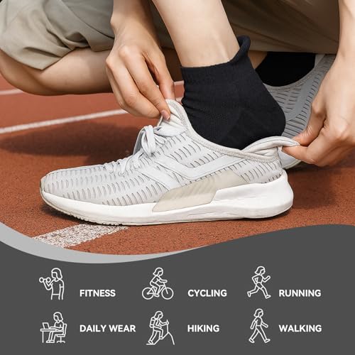 Ankle Socks for Women 6 Pairs - Athletic Anti-blister Thick Cushioned Low Cut Running Socks Womens4