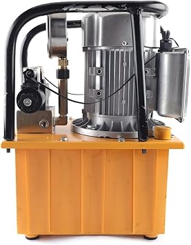 750W Electric Hydraulic Pump 10000 PSI Double Acting Solenoid Valve Electric Driven Hydraulic Pump Power Pack Unit Oil Pressure Pump 7.5 Quart Manual & Pedal Switch with 6ft Oil Hose