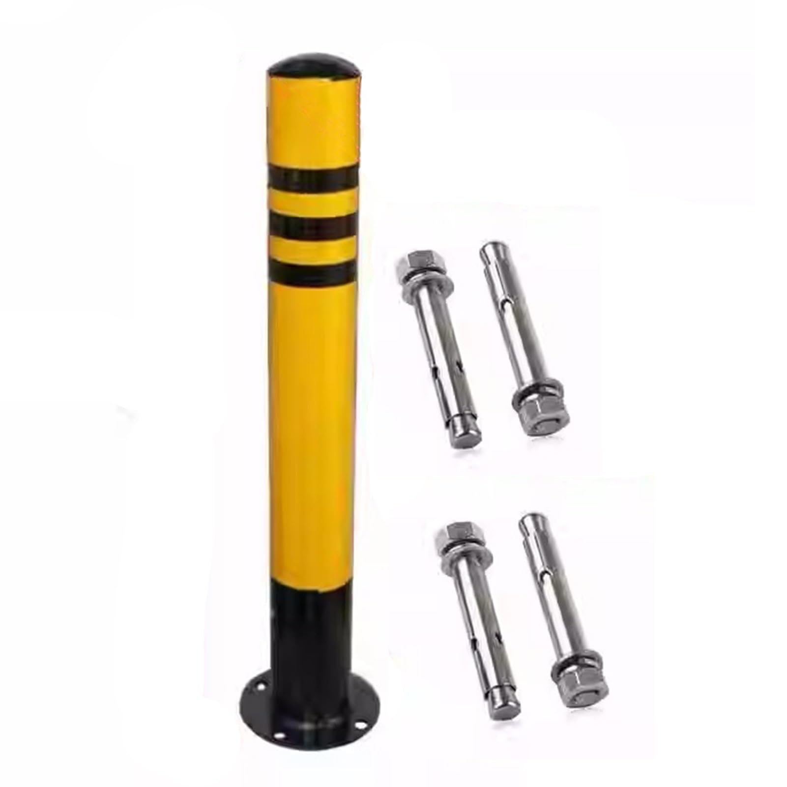 LWJSOCP Reflective Steel Safe Bollard Parking Barrier - Sidewalk and Entrance Protection - Enhance Visibility and Safety