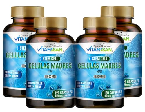VITAMISAN Celulas madres 4 Bottles 1000mg Stem Cell Plus 480 Capsules Non-GMO Gluten-Free