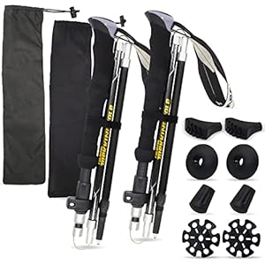 HUGSEE Wanderstöcke – Nordic Walking Stöcke Damen und Herren,Faltbar wanderstöcke Teleskop 110-135cm,Ultraleichte…