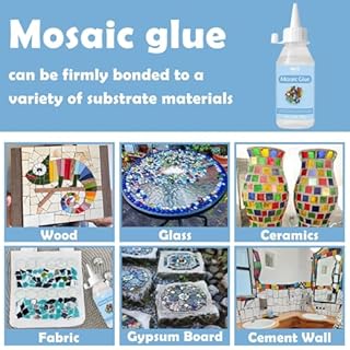 WAN2TLK 200ml Clear Mosaic Tile Glue, Non-Toxic & Waterproof, Glass Tile Adhesive for DIY Crafts, Indoor/Outdoor Projects
