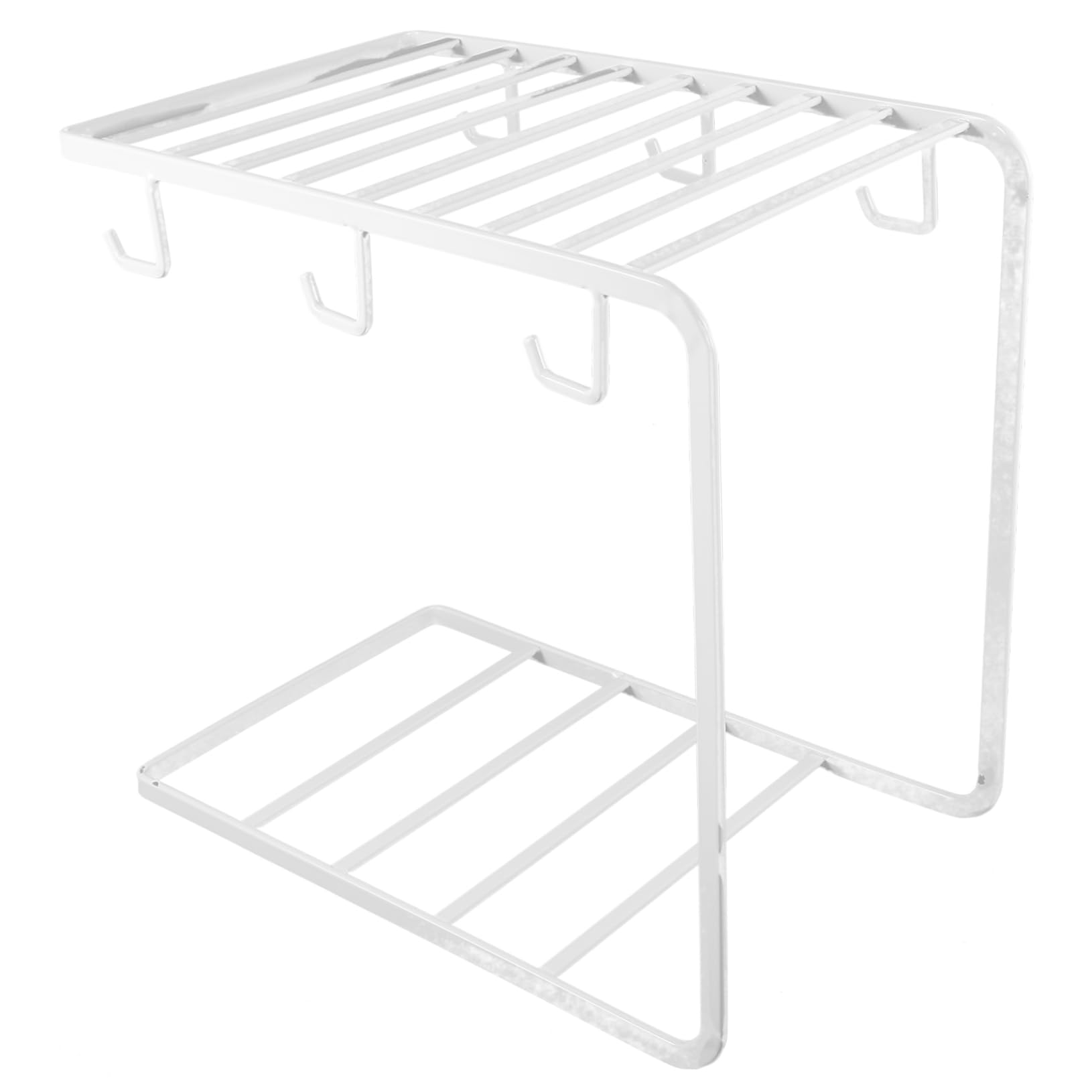 LALADEFIEE Nordic Style Cup Hanging Rack with Hooks Wrought Mug Holder Stand for Kitchen Office Rv Restaurant and Outdoor Use Versatile Plate and Cup Holder for Organization Random Color