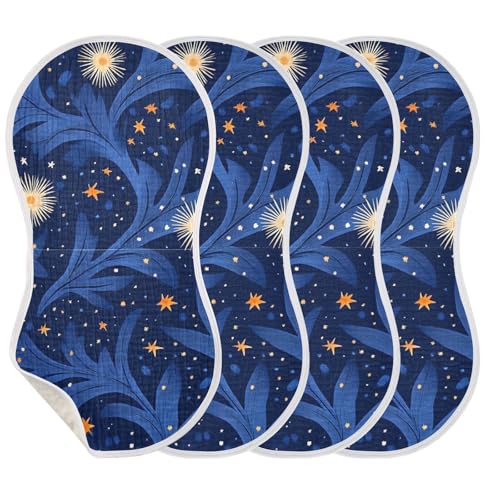 2 Pack Night Sky Muslin Burp Cloths Cotton Absorbent Baby Burping Rags for Boys Girls Soft Newborn Burp Bibs, 22 x 11 Inch3