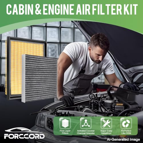 Image of Cabin & Engine Air Filter Combo for Prius 10-15, Prius V 12-17, RAV4 16-18 | for Lexus NX300h 2015-2021, CT200h 2011-2017, Replace #CF10285 17801-37020, Air Filter Kit Replacement Car Accessories