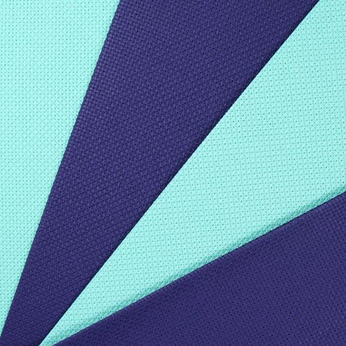 Image of KCS 4 pc of 12 inch x 18 inch (30cmx45cm) 14CT Counted Cotton Aida Cloth Cross Stitch Fabric (Royal Blue+Sea Green)