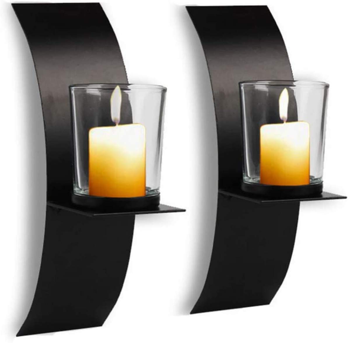 YRHH Candlestick Metal Wall Art Pillar Candle Arched Candlestick Candle Holders Decorative Rustic Candle Holders