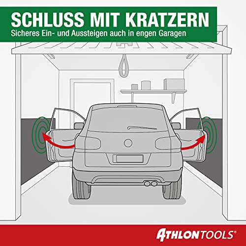 ATHLON TOOLS 1x FlexProtect XXL Garagen-Wandschutz, 1x2 m lang, Extra großer Auto-Türkantenschutz, Selbstklebend, Wasserabweisend (Schwarz (100x200cm))