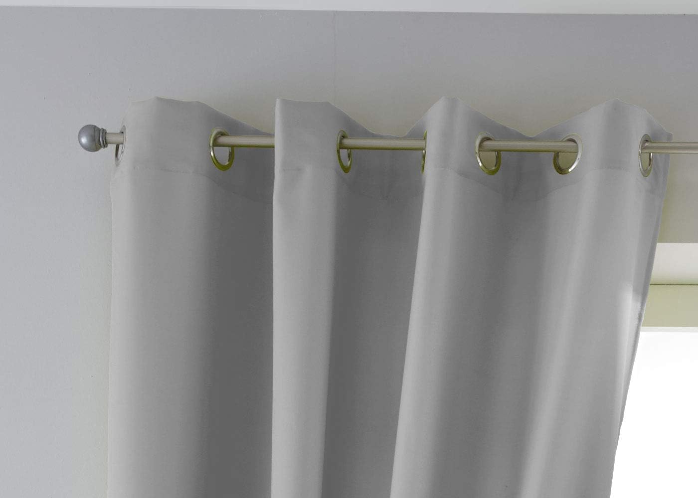 Gardinenbox Palermo 10000265 Opaque Curtain Matt Translucent with Eyelets and Tie Backs Decorative Curtain H x W 225 x 140 cm Grey - Image 5