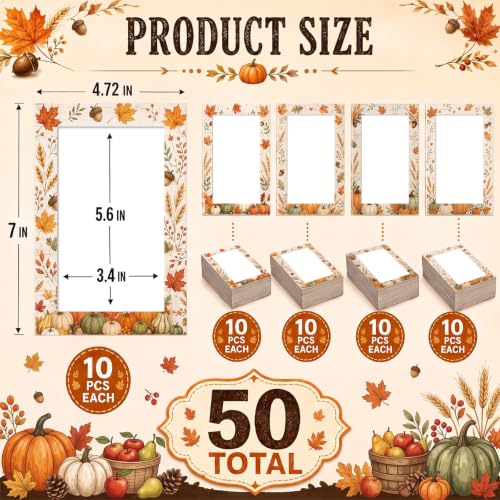 Image of AmazingSpark 50 Pack Fall Picture Frames Bulk Paper Photo Frame